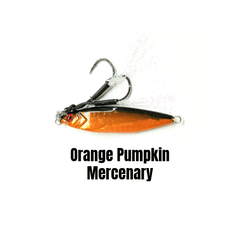Orange Pumpkin Micro Mercenary slow pitch jig with premium BKK assist hooks – Submission Fishing Co.