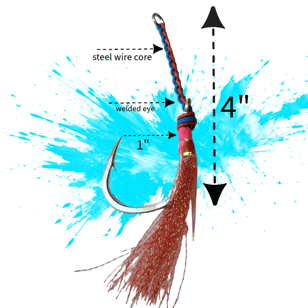Kraken Assist Hooks 10/0 Heavy-Duty Saltwater Jigging Hooks by Submission Fishing Co