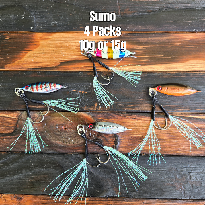 Sumo Micro Slow Pitch Jig – 4-Pack – 10g &amp; 15g